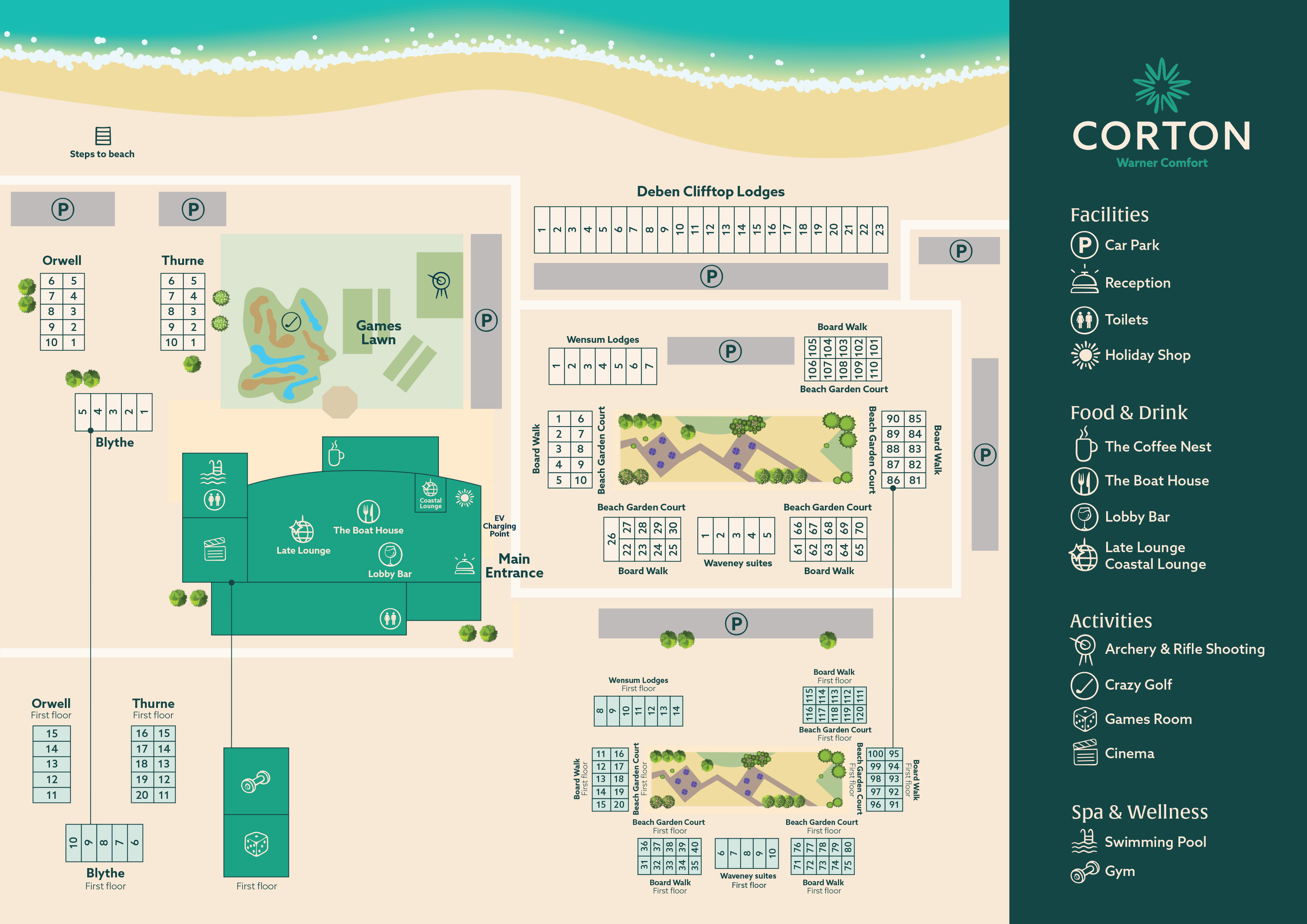 map of Corton Hotel